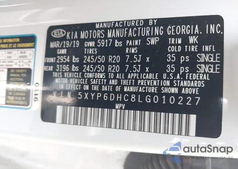 2020 Kia Telluride S из США, поврежденный, VIN 5XYP6DHC8LG010227